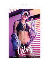 Vibes Not Your Bitch Bralette & Cheeky Panty Black S/M