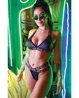  =Vibes Sexy Bitch Bralette & Strappy Panty Black L/XL