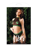 Vibes That's Dope Halter Top & Retro Panty Black QN