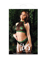 Vibes That's Dope Halter Top & Retro Panty Black S/M