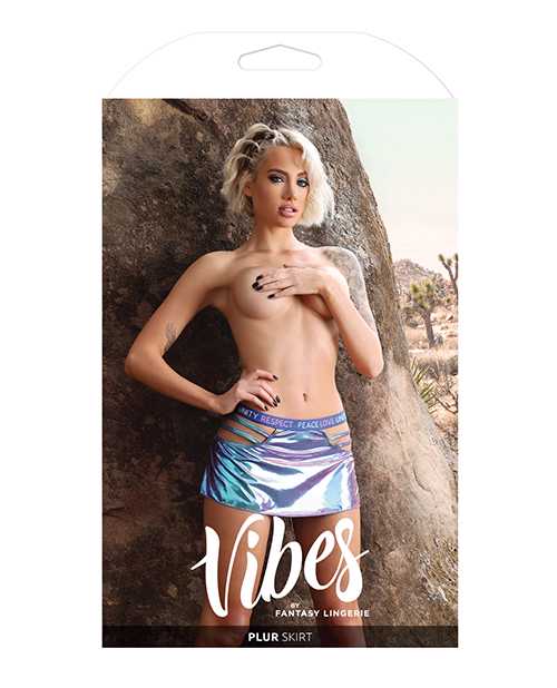Vibes Plur Skater Skirt Iridescent SM
