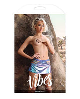 Vibes Plur Skater Skirt Iridescent SM