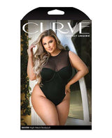Curve Raven High Neck Bodysuit w/Snap Crotch Black 1X/2X