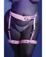 Glow Strapped In Glow in the Dark Leg Harness Light Pink O/S