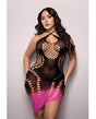 Vixen Ready Or Not Ombre Keyhole Halter Dress - Black/Pink QN