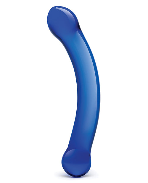 Glas Curved G-Spot Glass Dildo 6in - Blue