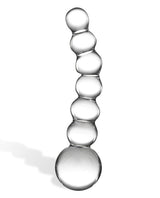 Glas Curved Beaded Glass Dildo 5in - Clear