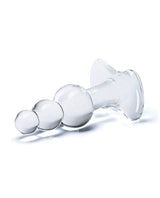 Glas Beaded Glass Butt Plug with Tapered Base - Clear