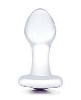 Glas Jewel Anal Plug - Clear/Purple