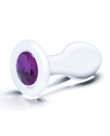 Glas Jewel Anal Plug - Clear/Purple