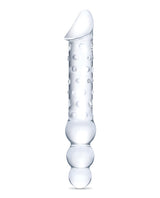 Glas Double Ended Glas Dildo with Anal Beads 12in - Clear