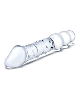 Glas Double Ended Glas Dildo with Anal Beads 12in - Clear