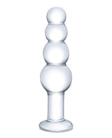 Glas Beaded Glass Butt Plug 7.25in - Clear