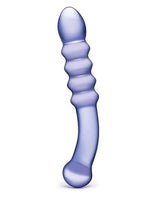 Glas Purple Rain Ribbed Dildo