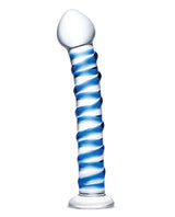 Glas Blue Spiral Glass Dildo