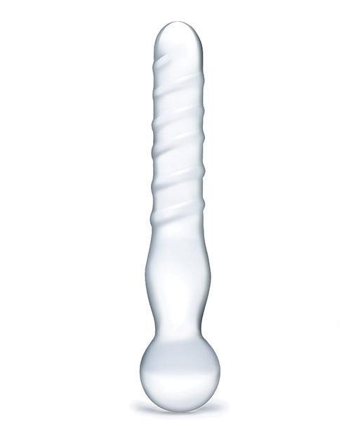 Joystick Textured Glass Dildo Clear