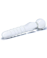 Joystick Textured Glass Dildo Clear