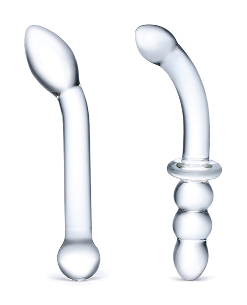 Glas G-Spot Pleasure Dildo Set (2 piece) - Clear