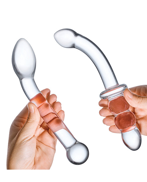 Glas G-Spot Pleasure Dildo Set (2 piece) - Clear