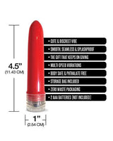 Pleasure Package I Didn't Know Your Size 4" Multi Speed Vibe - Red