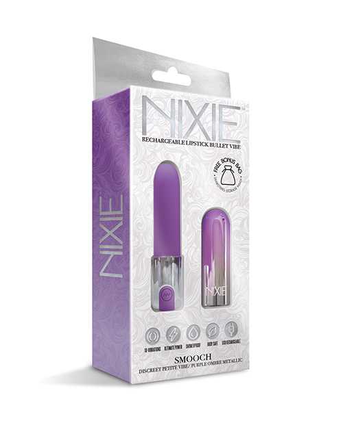 Nixie Smooch Rechargeable Lipstick Vibrator - Purple Ombre