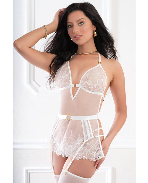Sheer Lace Apron Style Babydoll