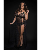 Lace Night Gown w/Lace Panty Black QN