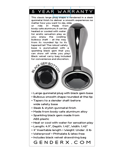 Gender X Black Pearl Anal Plug - Smoke