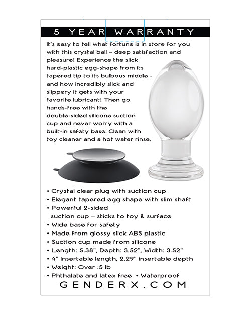 Gender X Crystal Ball Glass Plug - Clear
