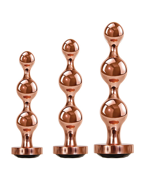 Gender X Gold Digger Set Anal Plugs (3 piece set) - Rose Gold/Black