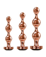 Gender X Gold Digger Set Anal Plugs (3 piece set) - Rose Gold/Black
