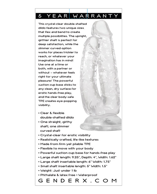 Gender X Dualistic Double-Shafted Dildo 9in - Clear