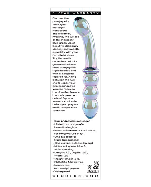 Gender X Lustrous Galaxy Wand Glass Dildo - Multicolor