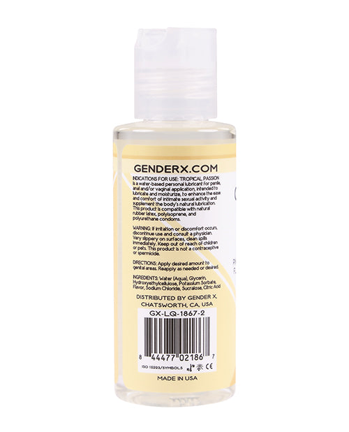 Gender X Tropical Passion Water Based Flavored Lubricant 2oz.