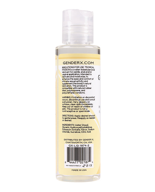 Gender X Tropical Passion Water Based Flavored Lubricant 4oz.