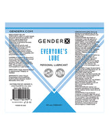 Gender X Everyone`s Lube Water Based Lubricant 4oz