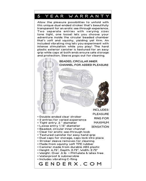 Gender X Double Fantasy Dual End Stroker - Clear