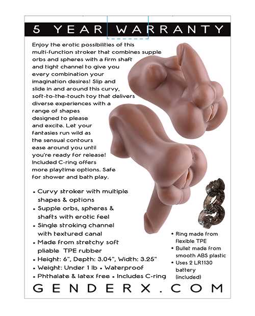 Gender X The Complete Package Full Body Textured Stroker - Chocolate