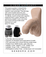 Gender X Silicone Packer Dildo 4in - Vanilla