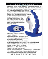 Gender X Beaded Pleasure Rechargeable Silicone Anal Beads with Remote Control - Blue