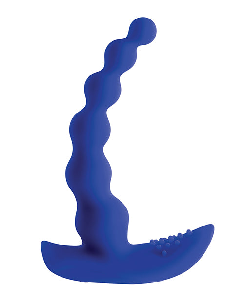 Gender X Beaded Pleasure Rechargeable Silicone Anal Beads with Remote Control - Blue