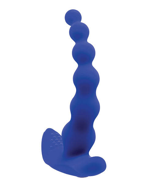 Gender X Beaded Pleasure Rechargeable Silicone Anal Beads with Remote Control - Blue