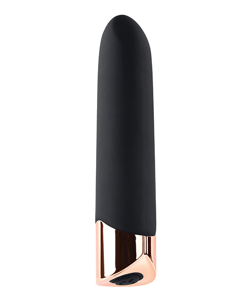 Gender X Gold Standard Rechargeable Silicone Bullet - Black/Rose Gold