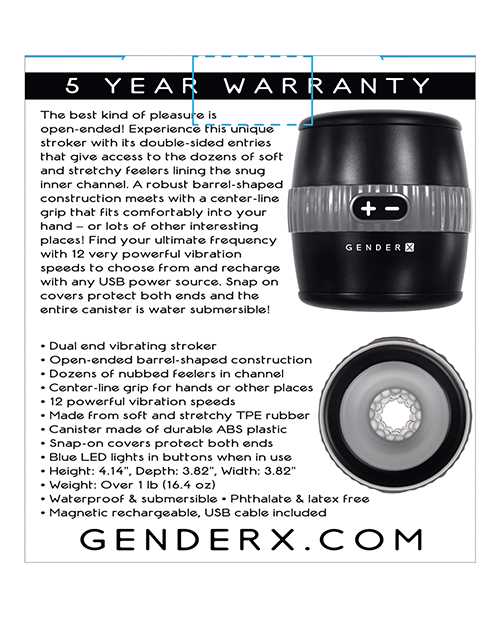 Gender X Barrel Of Fun Double Side Stroker - Black