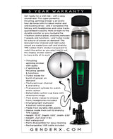 Gender X Message In A Bottle Rechargeable Thrusting Spinning Stroker - Black/Clear