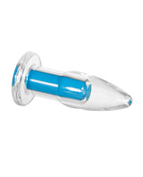 Gender X Electric Blue Silicone Rechargeable Vibrator with Remote Control - Clear/ Blue