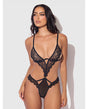 Nadia Lace & Mesh Cutout Teddy - Black XL