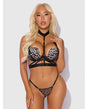Devon Push Up Bra w/Harness & G-String 3 pc Set - Leopard XL