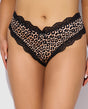 Devon Microfiber and Lace G-String Panty - Leopard 1X/2X