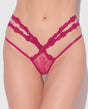Yvone Lace Strappy Backless Tanga Panty - Pink XL